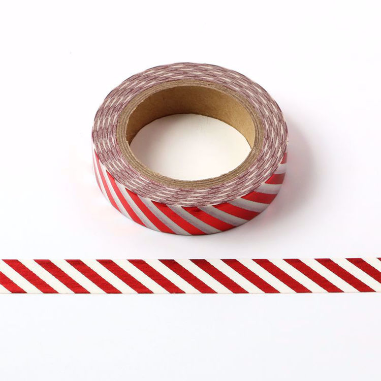 Red stripe foil washi tape
