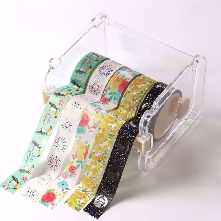 Plastic brown washi tape dispenser