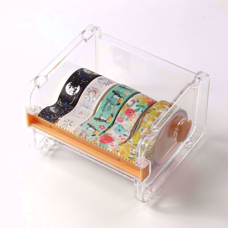 Plastic yellow washi tape dispenser