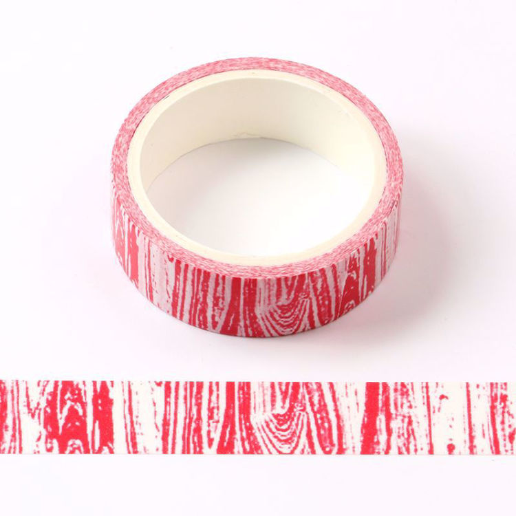 Crayon wood grain red printing washi tape