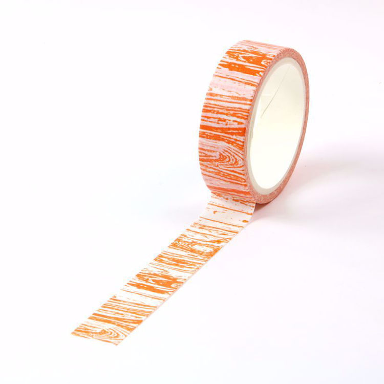 Crayon wood grain orange printing washi tape