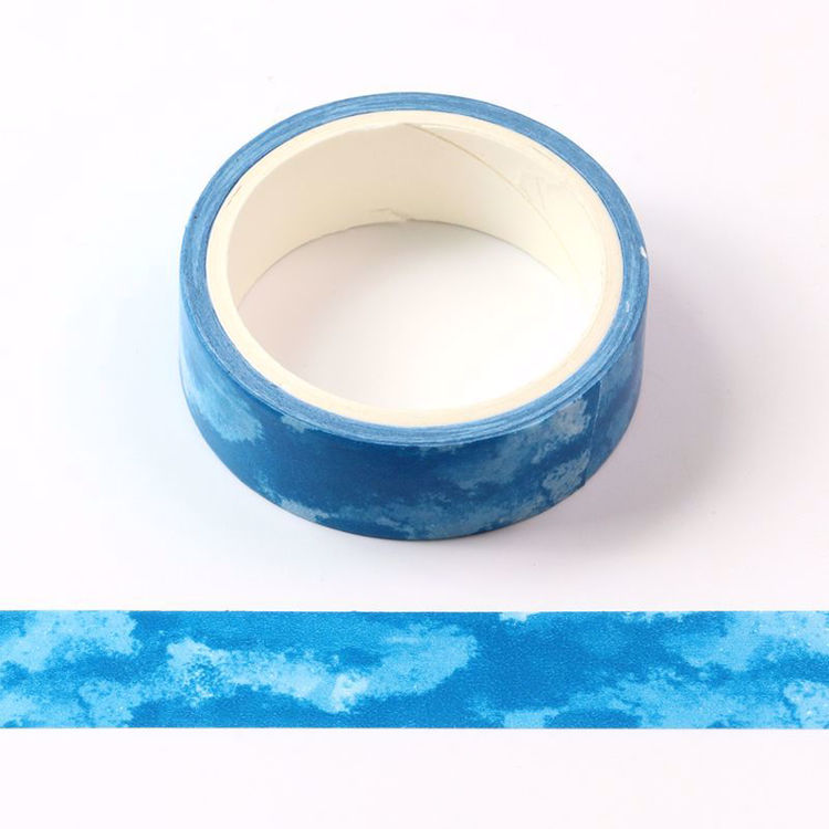Crayon watercolor blue printing washi tape