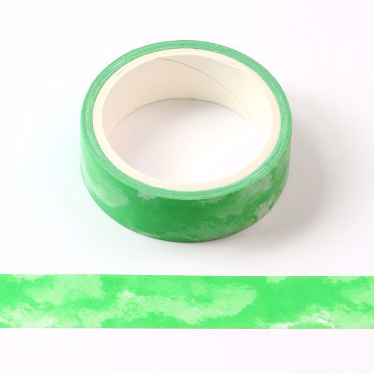Crayon watercolor green printing washi tape
