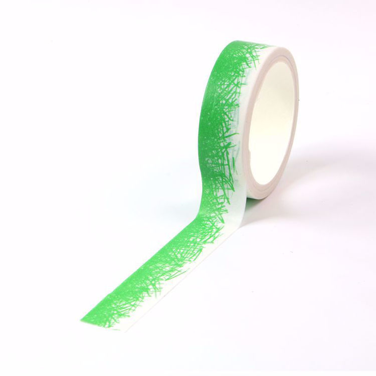 crayon grass green printing washi tape. Custom and stock washi tape