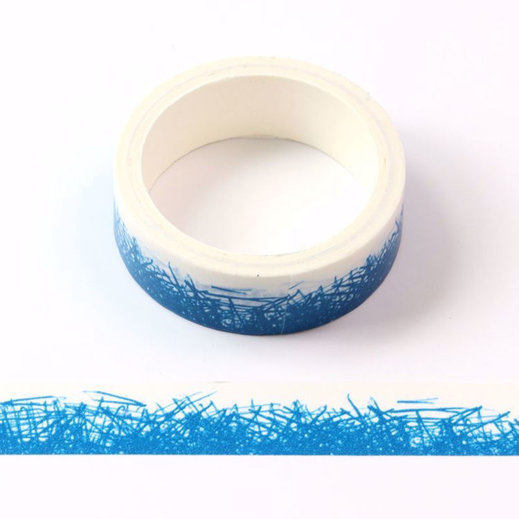 crayon grass blue printing washi tape