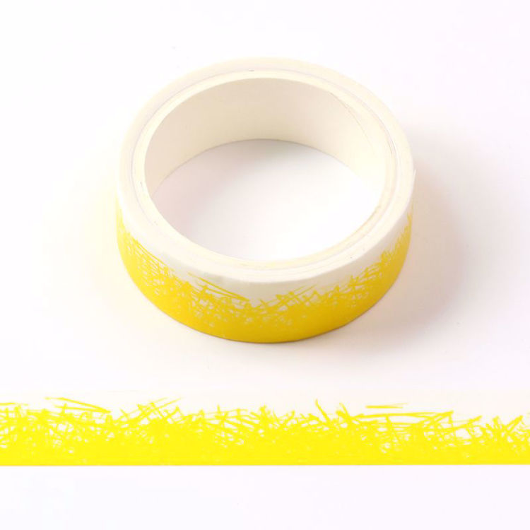 crayon grass yellow printing washi tape