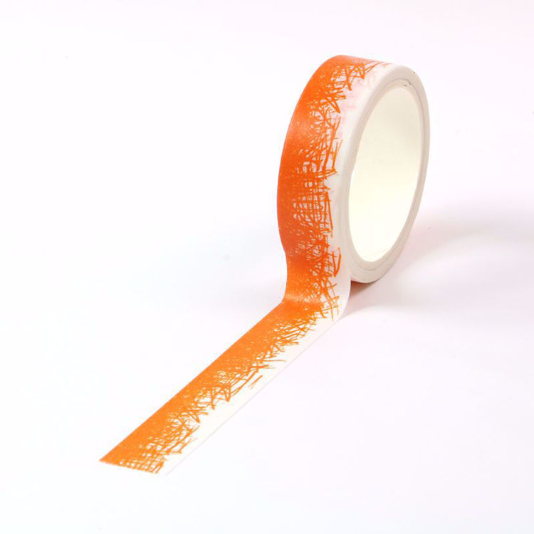 crayon grass orange printing washi tape