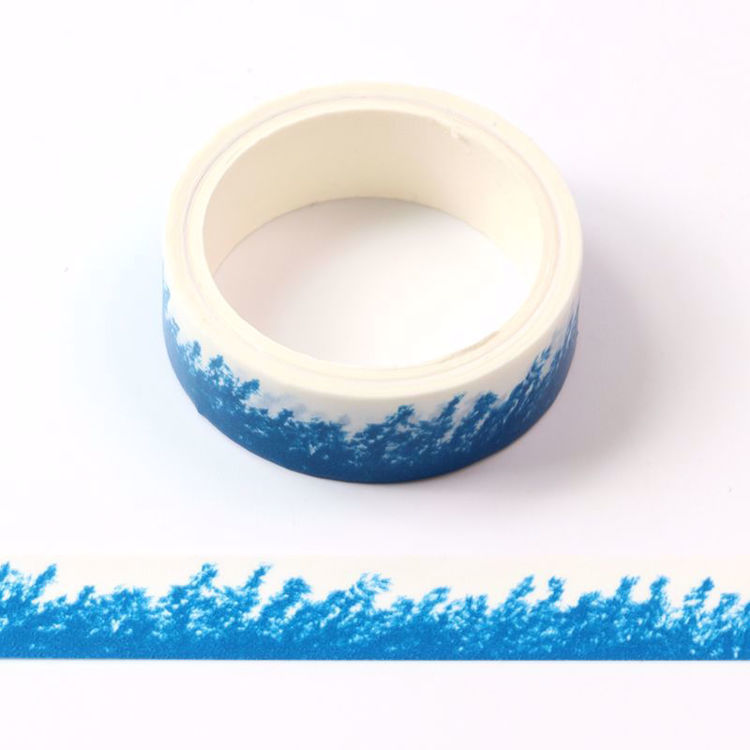Crayon wheat field blue printing washi tape