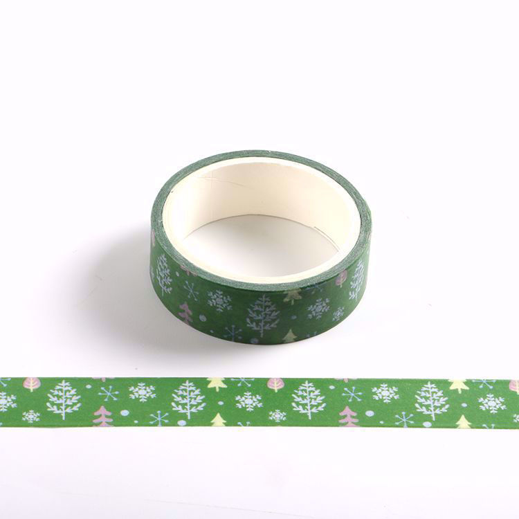 Green christmas tree printing washi tape