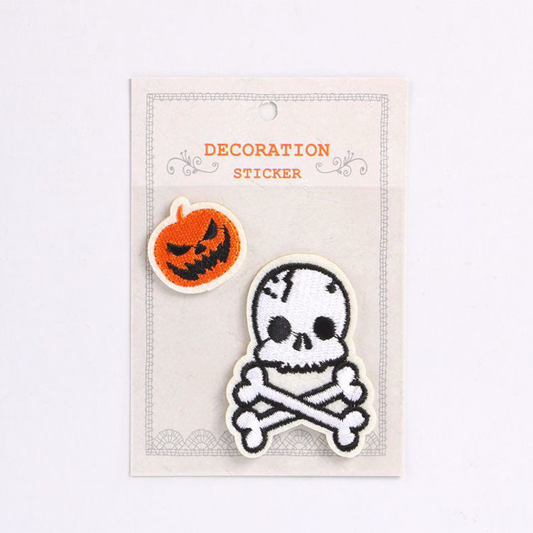 skull embroidery patch stickers