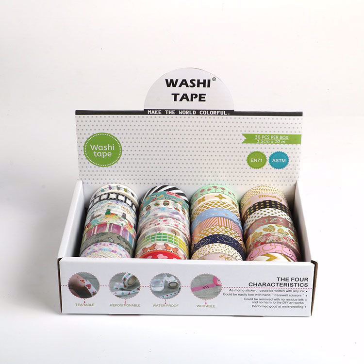 36 rolls white washi tape box