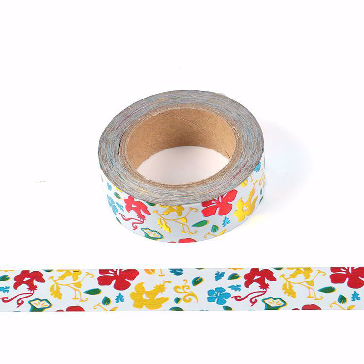 Foil flowers printing washi tape