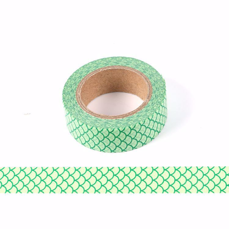 Green wave printing washi tape