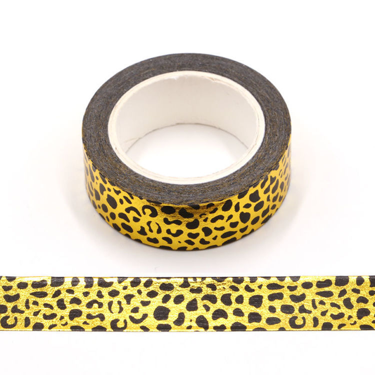 Leopard print gold foil washi tape