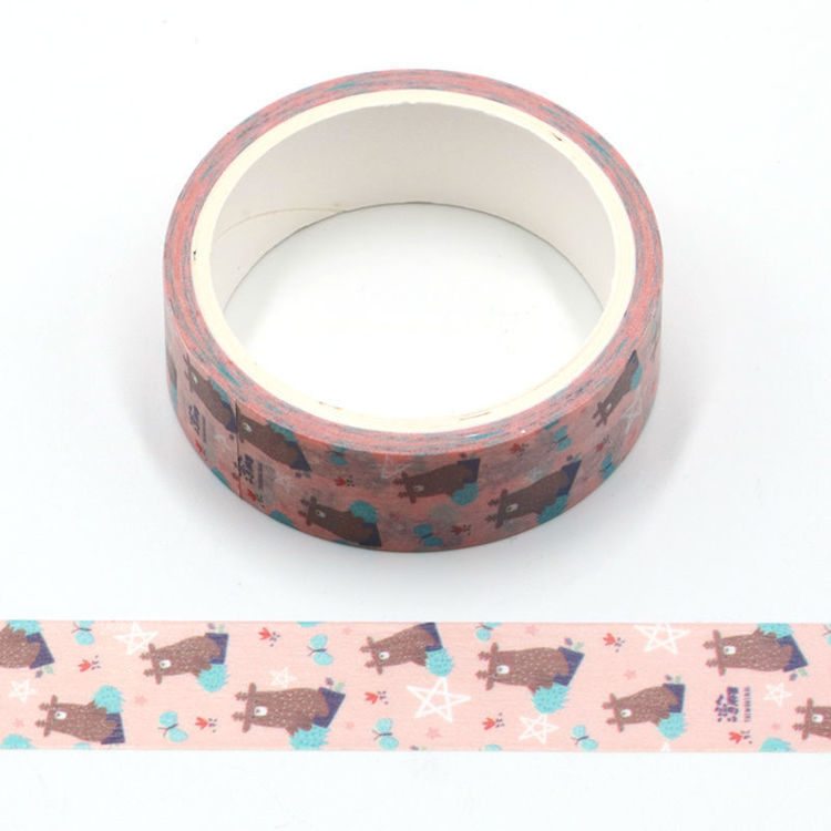 cartoon series pink love design printing washi tape