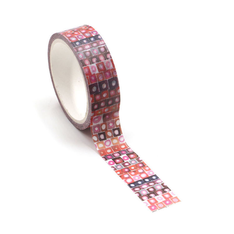 Watercolor red color point printing washi tape