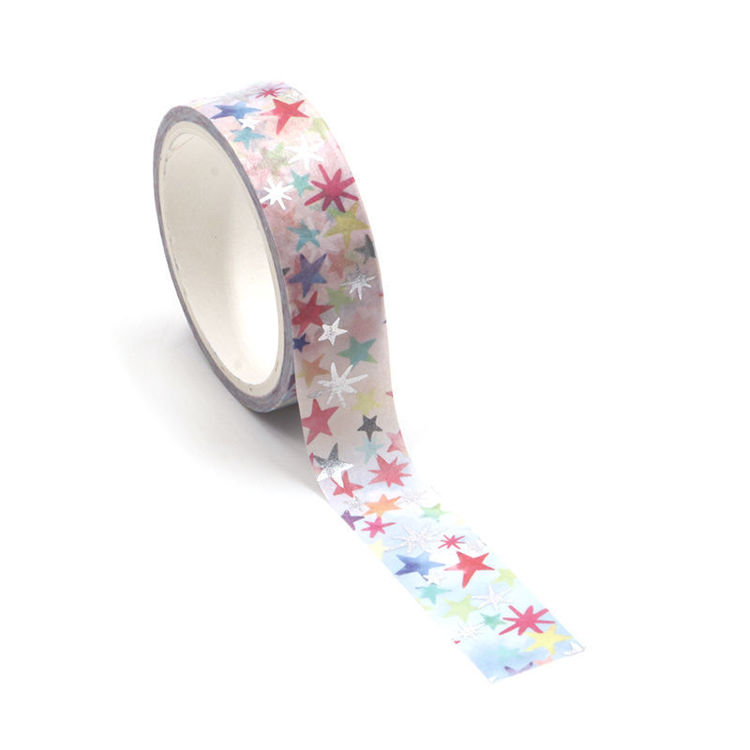 colorful star sliver star foil washi tape