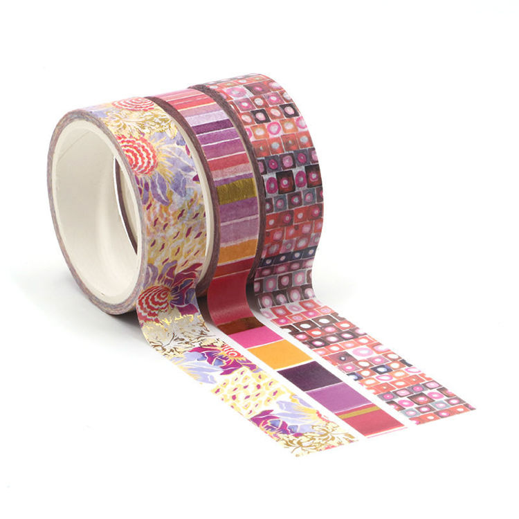 Watercolor red color point printing washi tape set