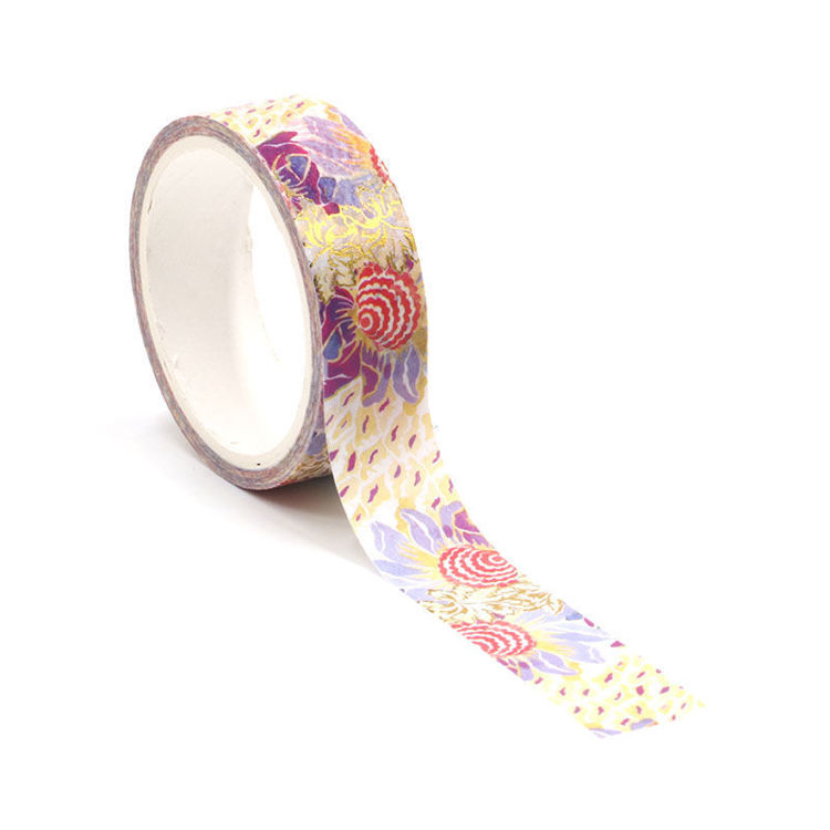 Watercolor red color sunflower printing washi tape