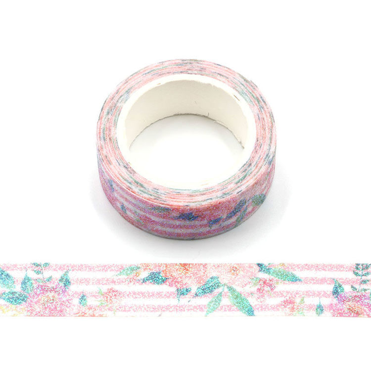 Valentine's day flower rose pink sparkle tape