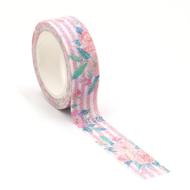 Valentine's day flower rose pink sparkle tape