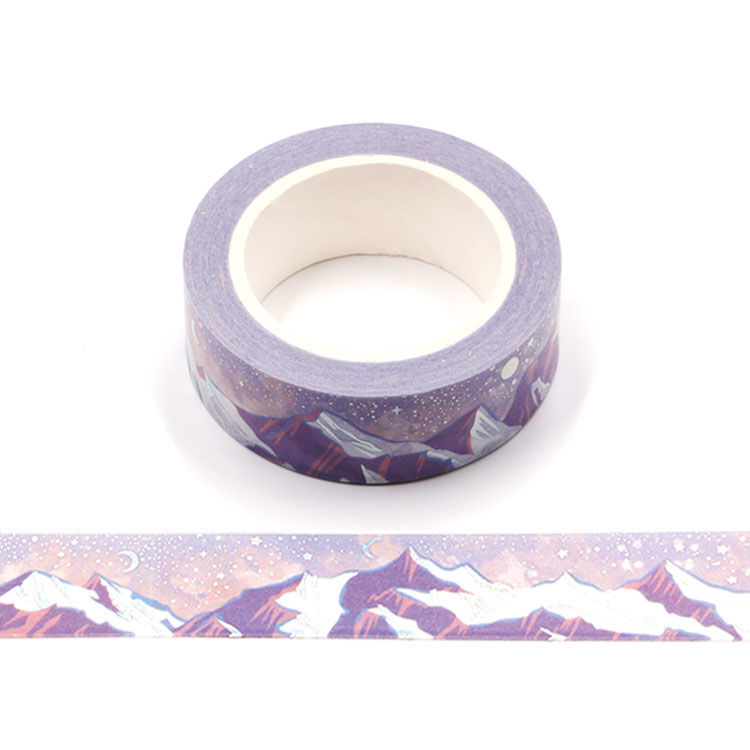 15mm x 10m Silver Holographic FoilSnow Mountain Washi Tape