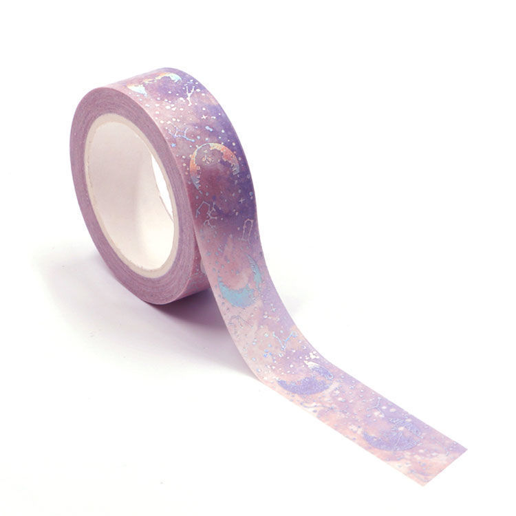 15mm x 10m Silver Holographic Foil Lunar Eclipse Washi Tape