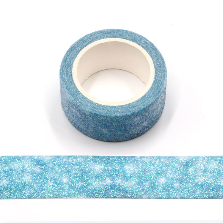 20mm x 3 m Bright Blue Sparkle Washi Tape