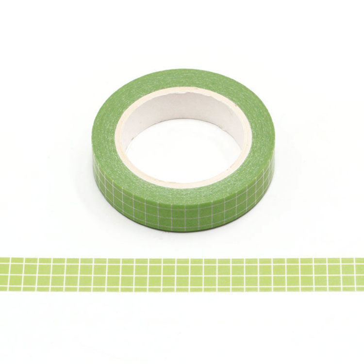 10mm Light Green Grid Washi Tape