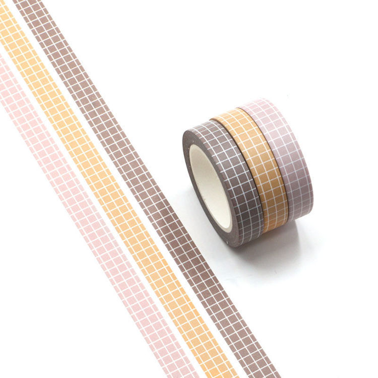 10m x 3Rolls Grid Pattern Washi Tape