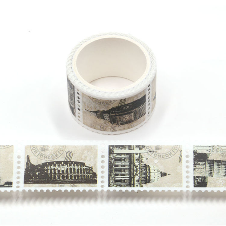 25mm x 3m Tourism Architecture Design Vintage Stamps Washi Tape