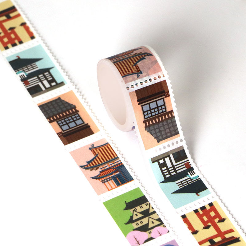 25mm x 3m Japanese Architecture Design Stamp Washi Tape. Custom and