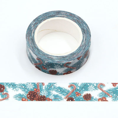 15mm x 10m CMYK Pine Needles And Candy Washi Tape 15mm x 10m CMYK Pine Needles And Candy Washi Tape