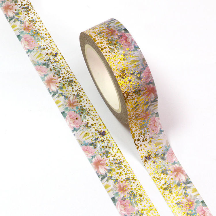 15mm x 10m CMYK Gold Foil Flower Star Point Washi Tape