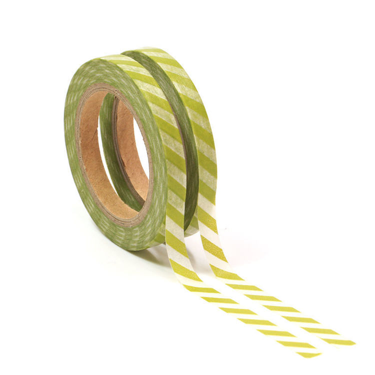 5mm x 10m 2rolls Green Stripes Washi Tape