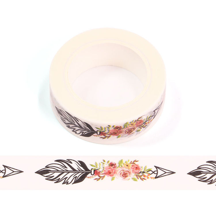 15mm x 10m CMYK Flower And Arrow Washi Tape