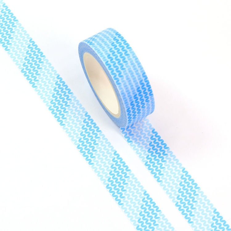 15mm x 10m CMYK Blue Leaves Washi Tape