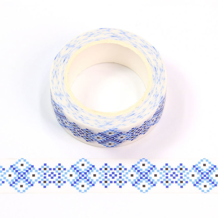 15mm x 10m CMYK Blue Mosaic Washi Tape