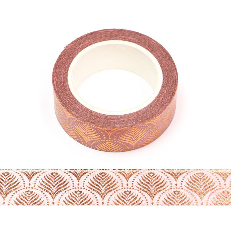 15mm x 10m Gold Foil CMYK Fan Shape Washi Tape