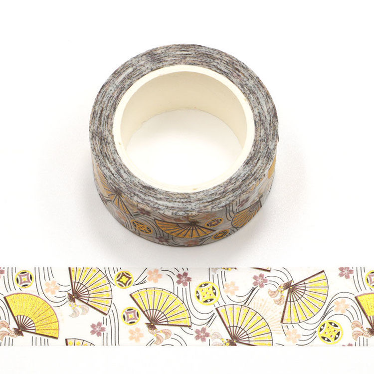 20mm x 10m Gold Foil Japanese Fan Washi Tape