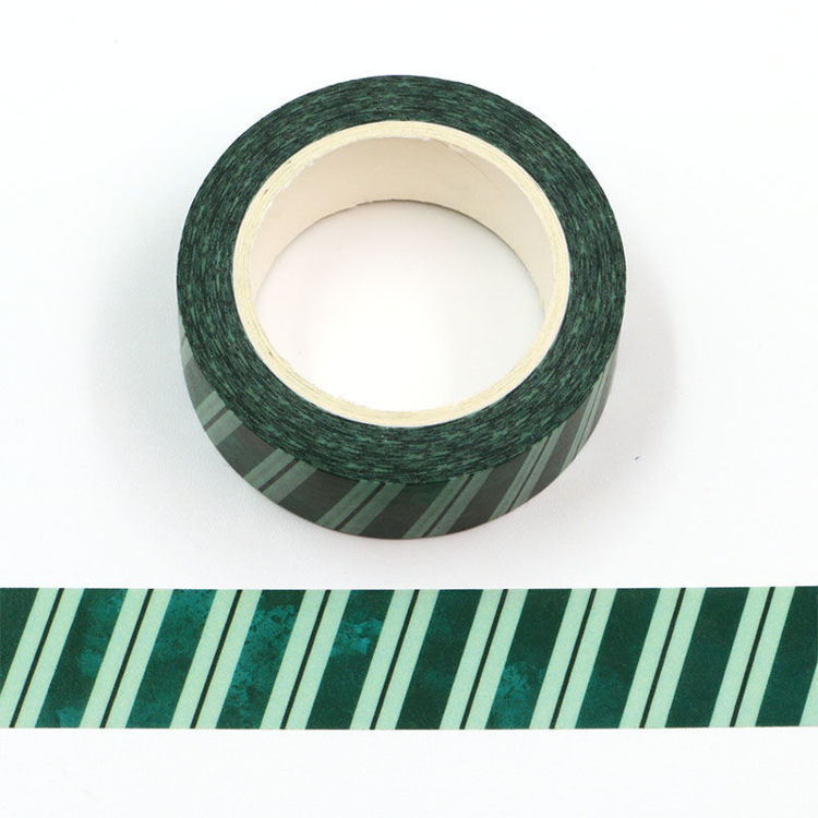 15mm x 10m CMYK Dark Green Stripes Washi Tape. Custom and stock washi ...