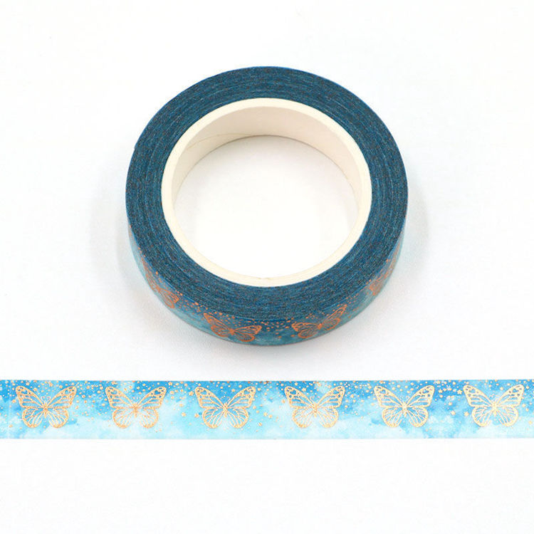 10mm x 10m Gold Foil CMYK Butterfly Washi Tape