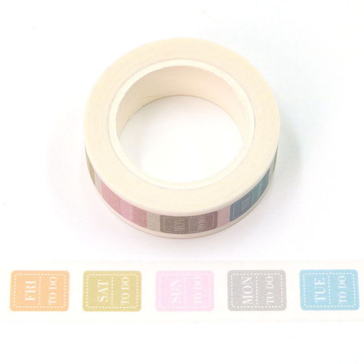 15mm x 10m CMYK Week Note Label Washi Tape