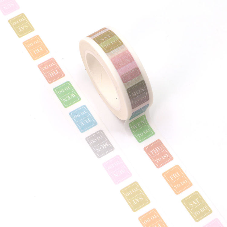 15mm x 10m CMYK Week Note Label Washi Tape