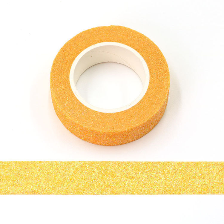 15mm x 5m Yellow Sparkle Washi Tape