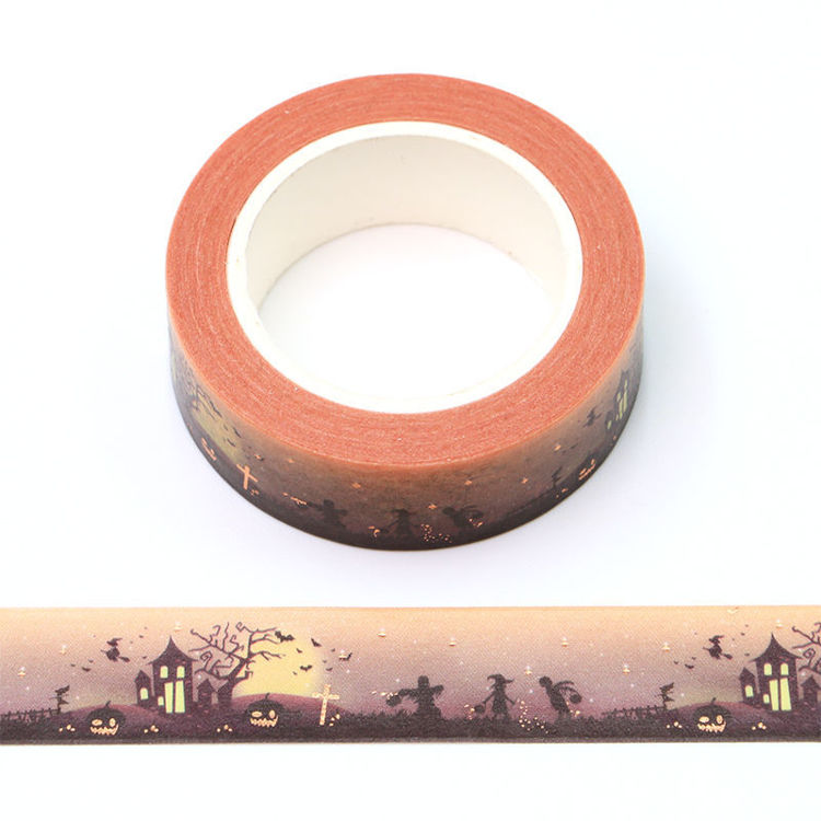 15mm x 10m Gold Foil CMYK Halloween ghost Washi Tape