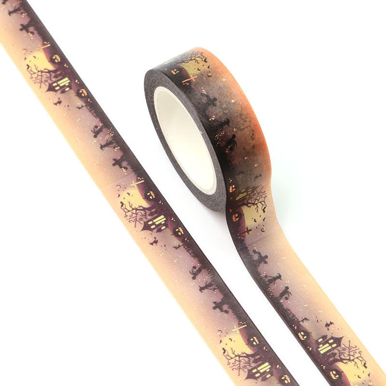 15mm x 10m Gold Foil CMYK Halloween ghost Washi Tape