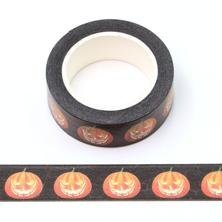 15mm x 10m Silver Holographic Foil CMYK pumpkin Washi Tape