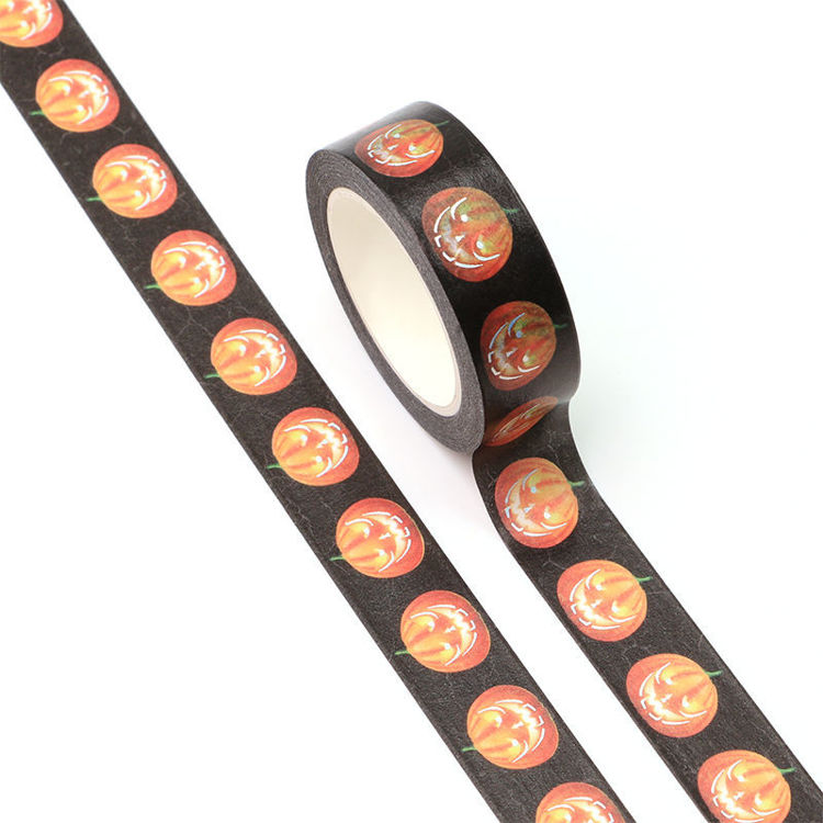 15mm x 10m Silver Holographic Foil CMYK pumpkin Washi Tape