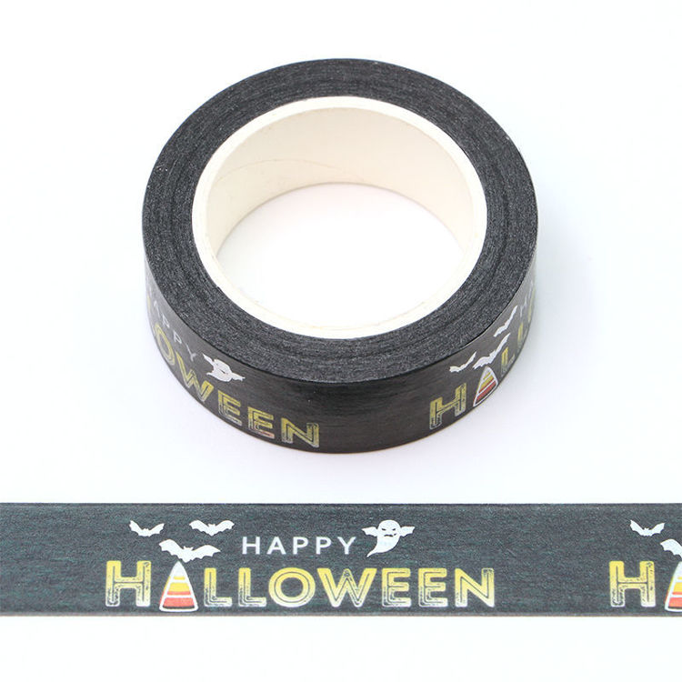 15mm x 10m Silver Holographic Foil CMYK Halloween Washi Tape